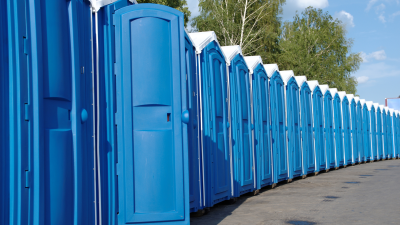 Row of portable toilets 